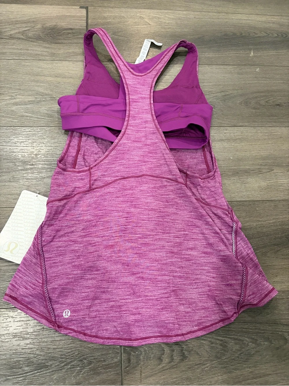lululemon athletica Heathered Magenta Racerback Layered Tank